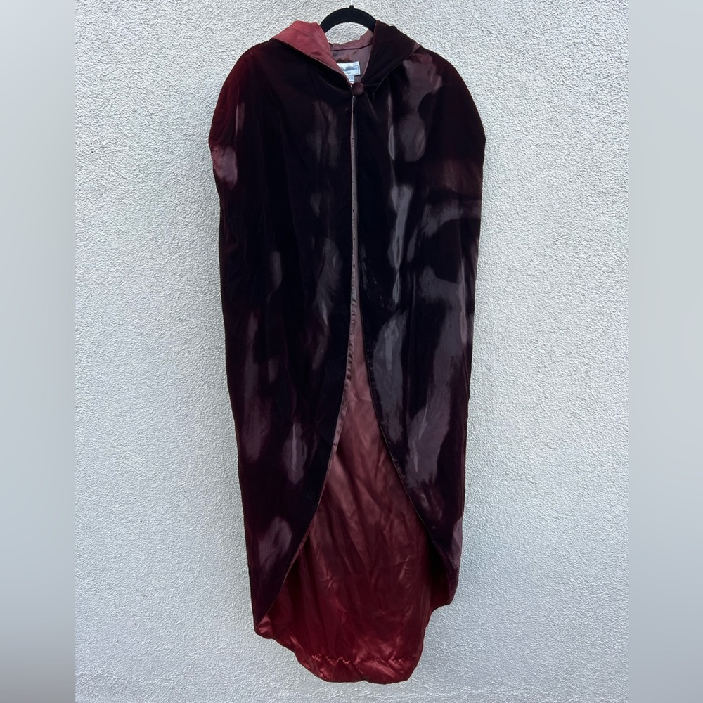 Vintage Garnet Velvet Hooded Cloak Cocoon Cape - Jessica McClintock - Gunne Sax